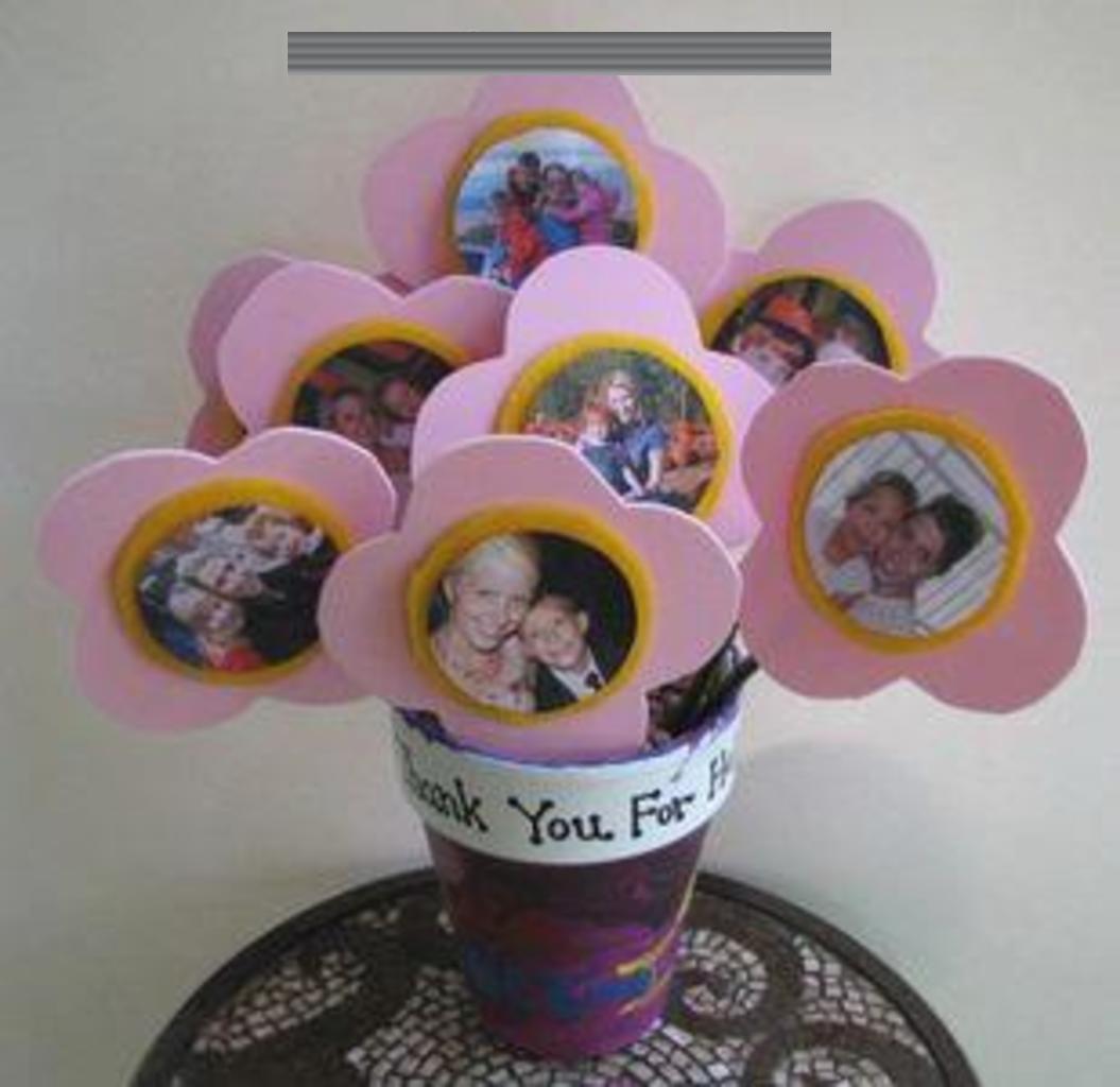Цветочки с фотографиями детей в горшке